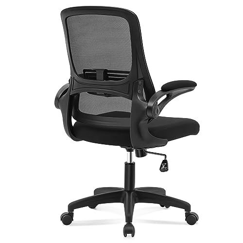 RYANGEL Desk Chair, Ergonomic Office Chair with Adjustable Lumbar Support & Flip-Up Arms, Home Office Computer Chair, Swivel Executive Task Chair