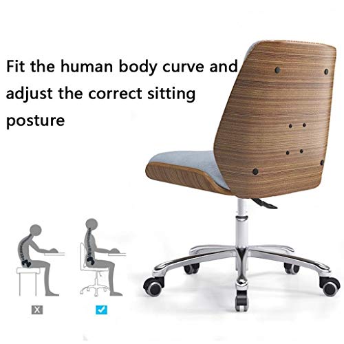 n/a Chairs,Office Swivel Chair with Castor Wheels and Adjustable Height (Color : Blue, Size : 77 * 56cm)