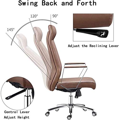 HJW Computer Chairs Video Game Chairs Home Office Desk Chairs Pu Leather Large Seat Desk Chair, Ergonomic Design Armchair