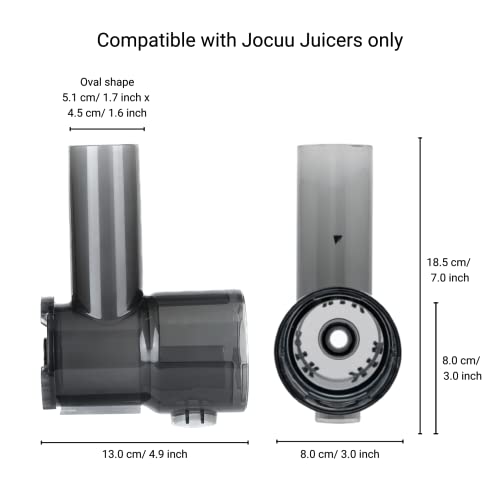 Jocuu Juicer Accessory no. 5, Juicing Body Replacement Part for Slow Masticating Juicer ZM1503, Feeding Chute, Easy to Assemble, Disassemble & Cl