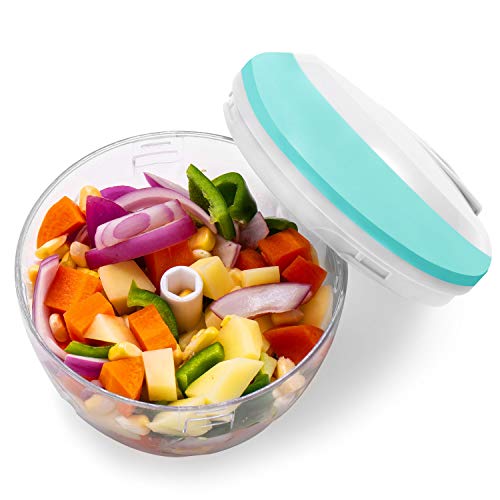 JIANFA Manual Food Chopper, Vegetable Chopper Mincer Blender to Chop Fruits Vegetables Nuts Herbs Onions Garlics for Salsa Salad Pesto Coleslaw P
