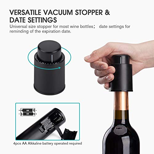 Electric Wine Bottle Openers,Mafiti Red Wine Accessories Gift Set,Corkscrew with Foil Cutter,Wine Vacuum Stopper,Wine Aerator Pourer for Christma