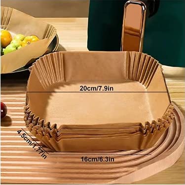 AM Store 1 Disposable Air Fryer Liners, 6.3 inches 50PCS, Parchment Paper for Air Fryer, Square Air Fryer Liners Disposable, Airfryer Liners, Air