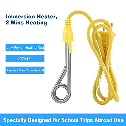 Boiling Water Heating Tube 220V 600W, Coffee Warmer Small Stick Fast Heat Hot Immersion Electric Heater for Heating Tea, Water, Cocoa Camping Out