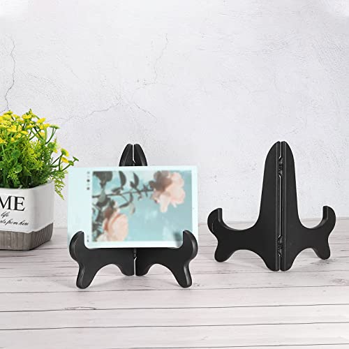MECCANIXITY 3 Inch Display Stand Holders Display Pictures PP Plastic Black for Home Decoration, Art, Book Stores Pack of 4