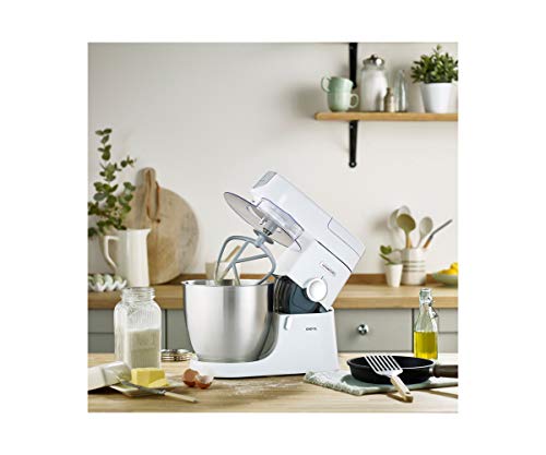 Kenwood Stand Mixer for Baking, Stylish Food Mixer, with K-beater, Dough Hook, Whisk and 6.7L Bowl, 1200W, KVL4100W, White