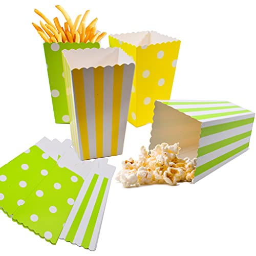 JAVOUKA 20 x Popcorn Bags, Paper Bags, Popcorn Boxes for Party Snacks, Sweets, Popcorn and Gifts Bags - Blue + Pink