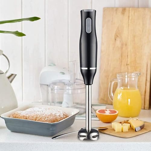 Immersion Stick Hand Blender with Stainless Steel Blades, 400W Powerful Electric Ice Crushing 2-Speed Control Handheld Food Mixer,700ML Measuring