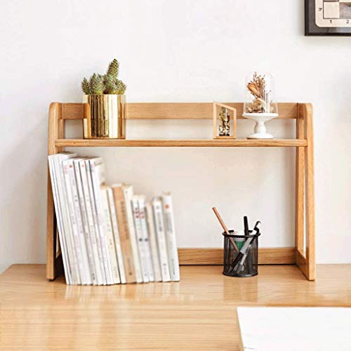 NXYJD File Racks Simple Desk Organizer for Office and Home, Desk Tidy Wood Bookshelf, Desktop Bookshelf Counter Top Bookcase for Book