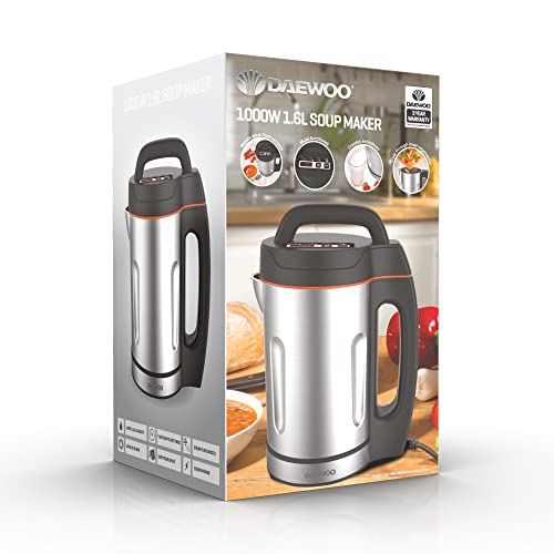 Daewoo SDA1714 Maker | Usage-1000W | 1.6L Capacity | Ideal for Smooth & Chunky Soup | Led Indicator Lights | Overfill and Overspill Sensors, Stai