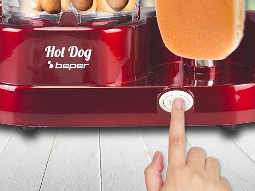 BEPER P101CUD501 Hot Dog Machine with steam cooking, ABS, 350 W, Red