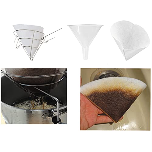 KAIHENG 50 filter cones and funnels 4.5" Fryer Oil Filters Oil filter Non Woven Filter Cone Grease Filter Cones Best For Restaurants, Cafes, Food