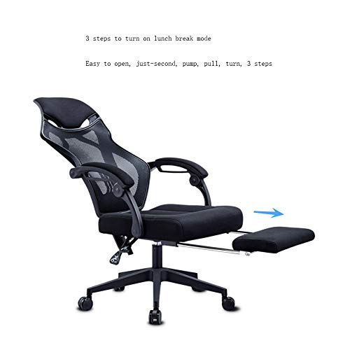 SLNFXC Ergonomic Mesh Office Chair High Back Computer Chair Desk Chair Mesh Chair with Thick Cushion Soft Adjustable (Color : Argento)