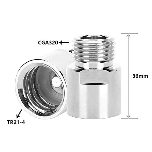 CO2 Cylinder Adapter, Soda Stream Adapter Female Thread TR21-4 to Male Thread CGA320 for A Variety of Soda Machines