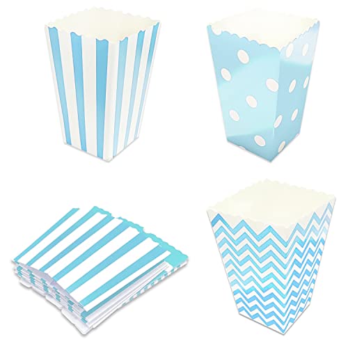 24 Pcs Popcorn Carton, Popcorn Bag, Striped Popcorn Bucket, Sweets Carton, Striped Party Box for Movie Nights And Holiday Parties