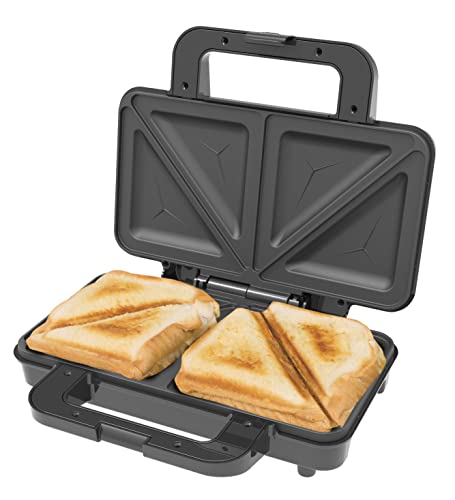 Lewis's Deep Fill Toastie Maker, 2 Slice Sandwich Toaster, Non Stick Plates, Power Indicator Light (900W)