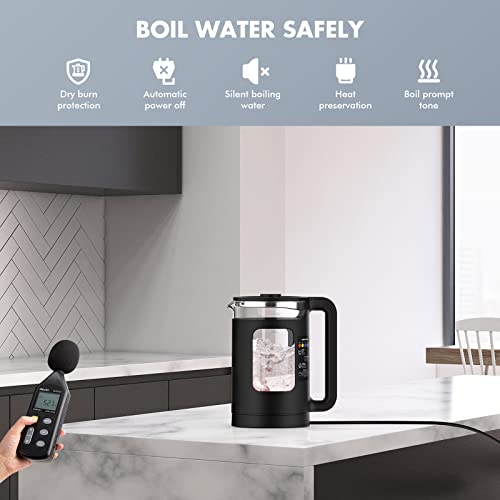 Haooair 1.5 Liter Kettle with Smart Temperature Control, 3000W Fast Boil Quiet, Auto Shut-Off and Boil-Dry Protection, BPA-Free