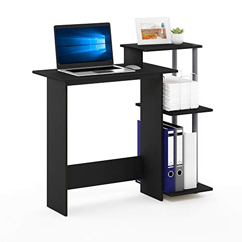 Furinno Efficient Home Laptop Notebook Computer Desk, Study Desk, Writing Desk, Black/Grey, 100.6 (W) x 85.3 (H) x 39.6 (D) cm