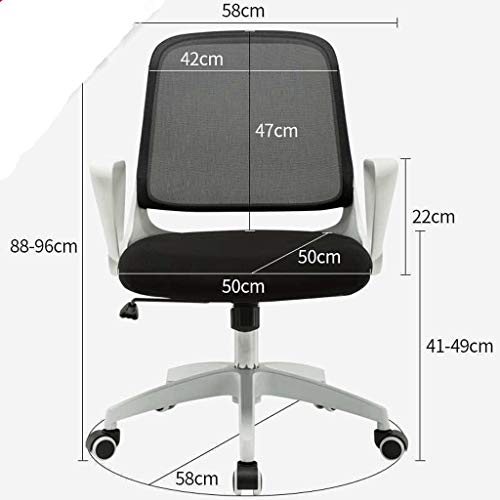 n/a Chair-Extra Large Mid Back Breathable Mesh Office Desk Computer Desk Chair with Lumbar Support Black(Color : Black,Size: 96 * 58cm)