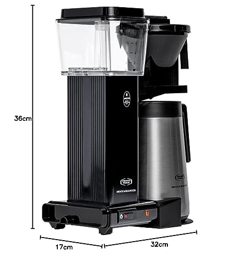 Moccamaster KBGT, Coffee Maker, Filter Coffee Machines, Thermos, Black, UK Plug, 1.25 Liters