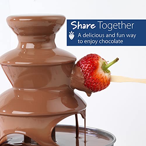 Giles & Posner EK3428G Electric Chocolate Fountain, 3 Tier Cascading Fondue Set with Hot Melting Pot Base, Party Dip & Share Machine, Mini Set In