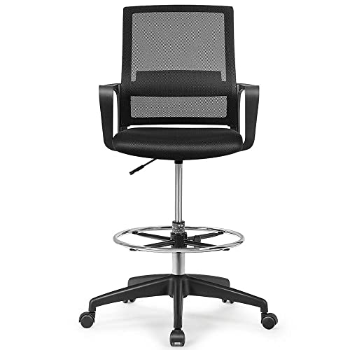 QYXXSK Drafting Chair Tall Office Chair for Standing Desk Adjustable Height w/Footrest