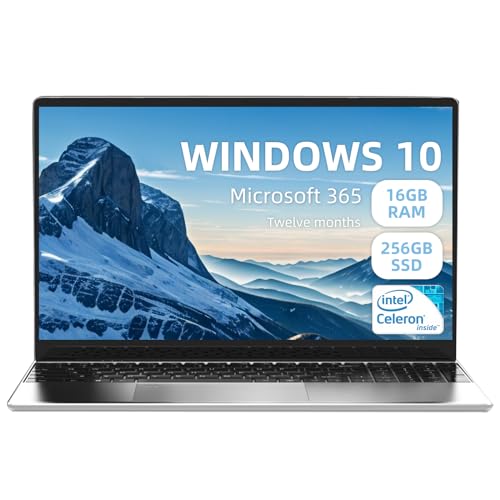 aichiw Laptop Windows 10,15.6 inch FHD 1920x1080 Notebook Computer Laptop,Intel Processor 16GB DDR4 256GB SSD, Fingerprint Unlock, USB 3.0, Dual