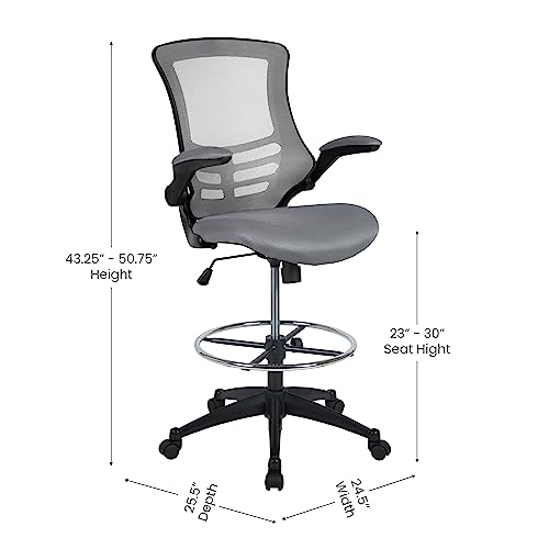Flash Furniture Drafting Chair, 64.77 x 62.23 x 128.91 cm