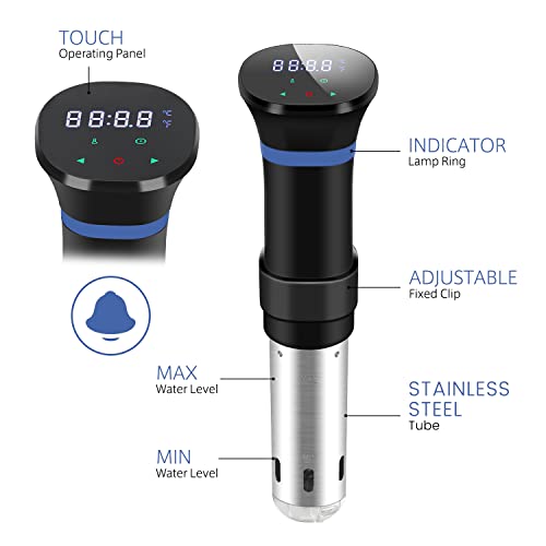 Sous Vide Cooker, 1000W Sous Vide Precision Cooker, Immersion Circulator Sous Vide Machine, Accurate Temperature and Time Control Sous Vide Cookb