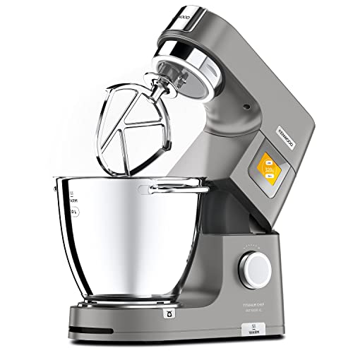 Kenwood Titanium Chef Patissier XL Stand Mixer for Baking- Powerful Food Mixer, With K-Beater, Dough Hook, Whisk, and 2 Bowls 5L and 7L, KWL90.00