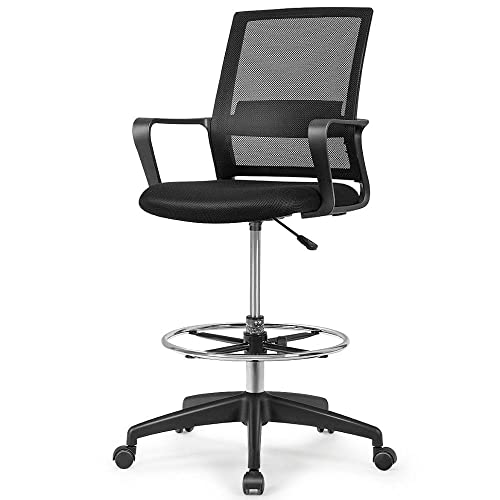 QYXXSK Drafting Chair Tall Office Chair for Standing Desk Adjustable Height w/Footrest