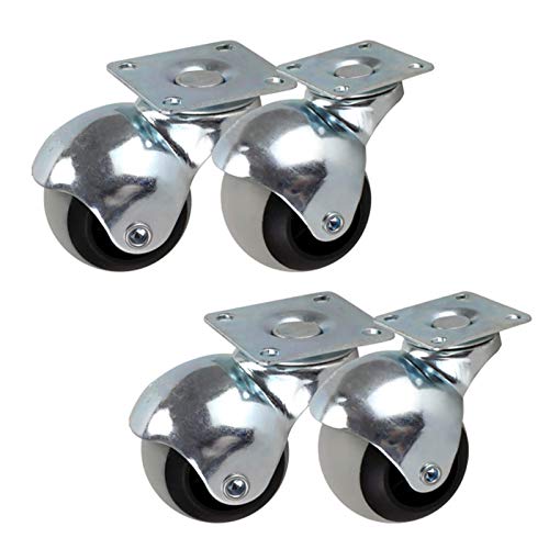 SKOAJAS Plate Casters Ball Caster Wheels Moving Caster Wheels,Swivel Wheels for Furniture,TPR Trolley Wheels,360 Degree Rotating Ball Castors wit