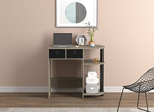 Safdie Small Computer Space-Saver Writing 2 Storage Drawers-Sturdy Study, Work Table-Compact Home, Living, Dorm Room,Bedroom, Office Modern Stude