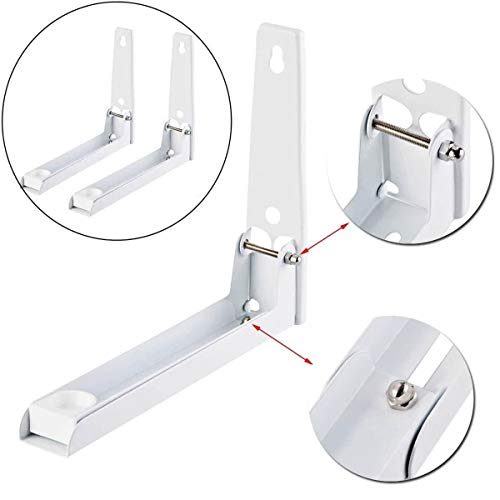 Foldable Stretch Shelf Rack Wall Mount Kitchen Microwave Oven Stand Bracket Microwave Oven Wall Mounting Brackets - White