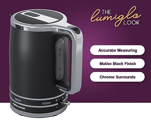 Andrew James Electric Kettle, Matte Black, Fast Boiling, Cordless, Large 1.7L Jug, 3000W, Reusable Filter, Quiet Dry Boil Protection, Modern, Com