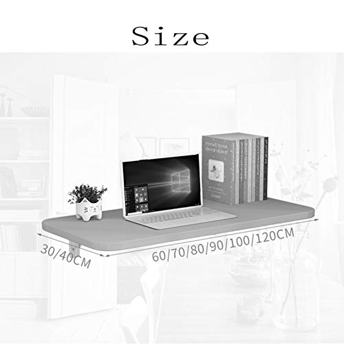 OUYOXI Wall Mounted Folding Table - Small Fold Down Computer Desk Space Saving Perfect Addition to Home Office/Laundry (Color : White, Size : 70x