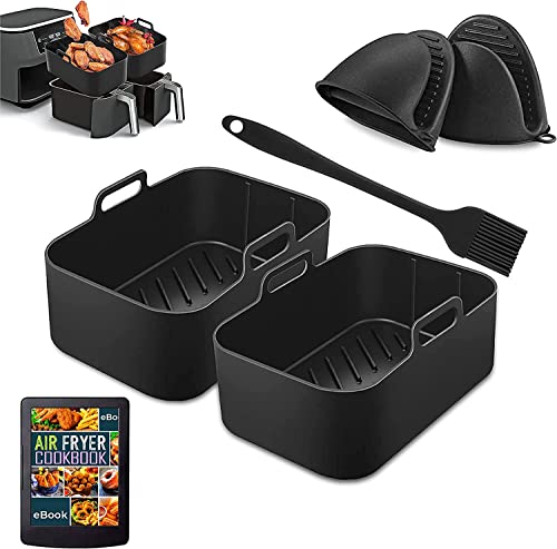 Ninja Silicone Liner 6 PC set & Cookbook 2023 EXTRA DURABLE Version By SIMPLYFRY Silicone Liner, Mitts, Brush & eBook