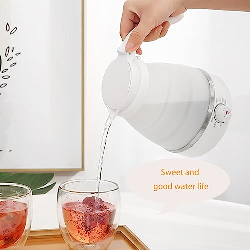 Foldable Electric Kettle, 600ML Travel Foldable Electric Kettle, Travel Foldable Electric Kettle with 2 Foldable Cup Set, Silicone Folding Electr