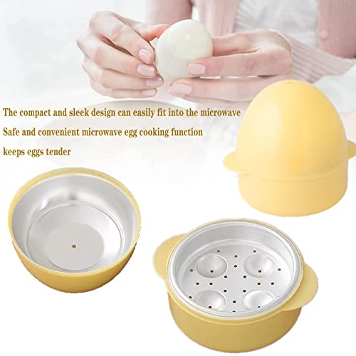 Microwave Egg Boiler,Portable Egg Cooker for Microwave,Cute Compact Design Quick Egg Boiler 4 Eggs Capacity,Kitchen Egg Boilers for Hard Soft Boi