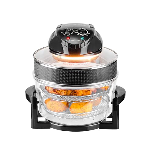 Innoteck Kitchen Pro 17L Halogen Air Fryer - 60 Minute Timer - 125°C-250°C Adjustable Temperature Control & Extender Ring - All Round Viewing & A
