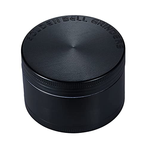 Golden Bell 2 inch Grinder 4 Layer Spice Grinder Zinc Alloy Grinder - Nickle Black