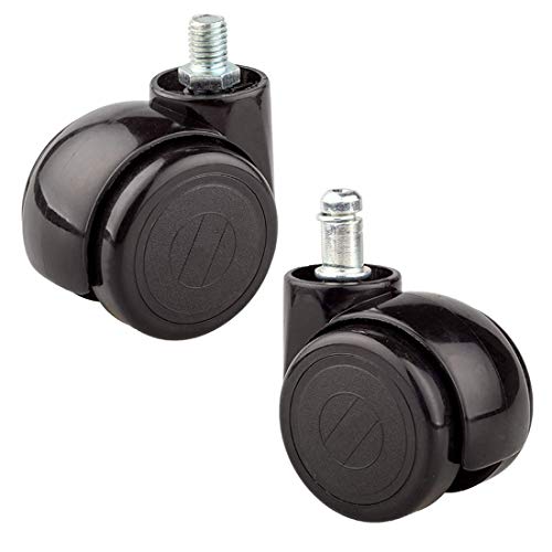SKOAJAS Plate Casters 2" 50mm Office Chair Caster Wheels,Replacement Polyurethane Computer Chair Casters,Heavy Duty Furniture Swivel Wheels,Unive