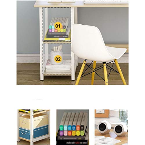 N/A Home Laptop Notebook Computer Desk, Computer Desk with Sliding Keyboard Tray Shelf and Lockers Home Office Furniture