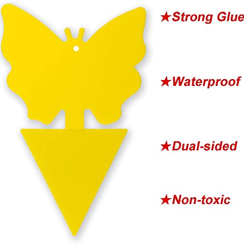 30Pcs Yellow Sticky Fly Trap Paper Fruit Flies Insect Aphids Glue Catcher Bug White Flies, Mosquitos, Fungus Gnats Indoor Outdoor Hanging Trapper