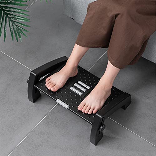 luoyipink Adjustable Height Foot Rest Under Desk, With 1x Phone Holder, Foot Rest Plastic Non-Slip Foot Stool with Massage Function,Suitable for