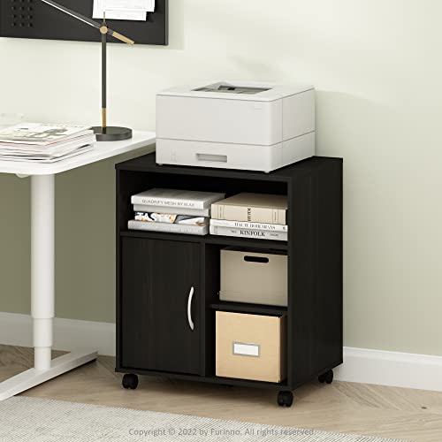 Furinno Econ Home Office Under Desk Printer Holder with Wheels, Espresso
