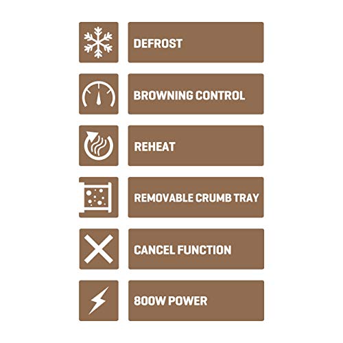 Daewoo SDA1740GE Stockholm 2 Slice Matte Finish Wood Effect Toaster | Cancel, Defrost & Reheat Functions | 6 Time Settings | Bread Size 12cm x 12