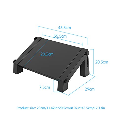 N / B Adjustable Footrest, Ergonomic Desk Footrest, with 6 Adjustable Heights,30° Adjustable Angle of Inclination,Relieve Leg, Knee and Back Pain