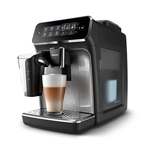 Philips 3200 Series Bean-to-Cup Espresso Machine - LatteGo Milk Frother, 5 Coffee Varieties, Intuitive Touch Display, Silver (EP3246/70)