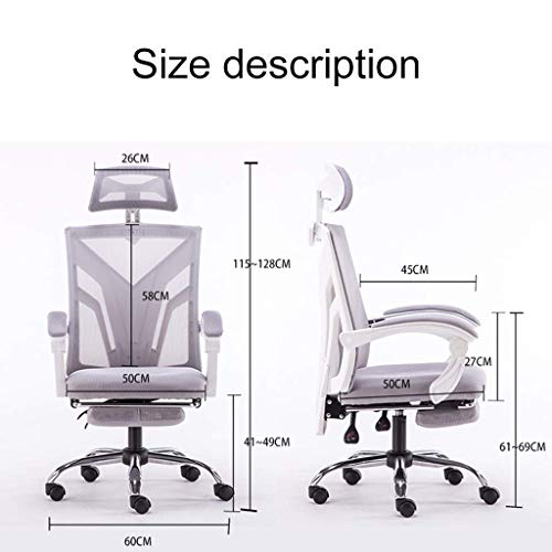 n/a Ergonomic High Back Mesh Office Chair with Adjustable Armrest Lumbar Support Headrest Swivel Task Desk Chair Computer Chair Guest Chairs Rece